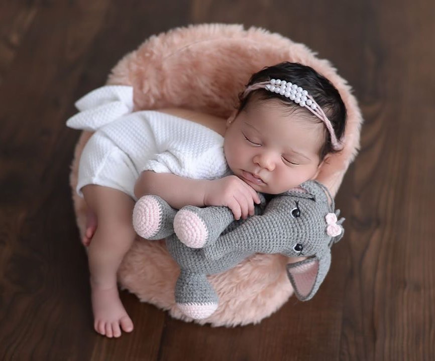 Bebê Bia com Elefante Amigurumi Raiane Barros Bichinhos em Crochê