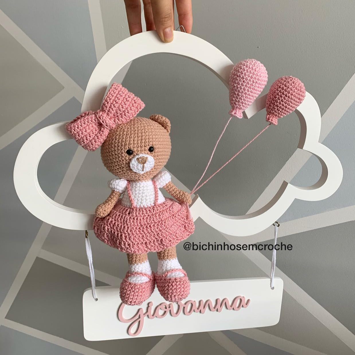 Novo Porta Maternidade Ursinha Raiane Barros Bichinhos em Crochê