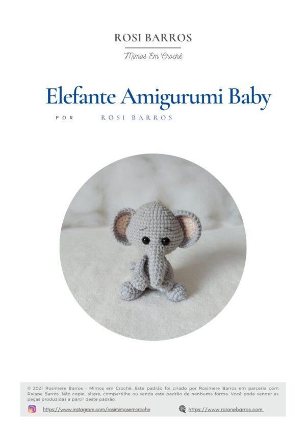 Elefante Amigurumi Baby by Rosi Barros