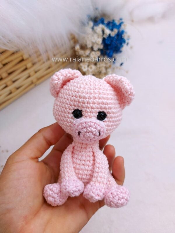Porquinho Amigurumi Na Mão 1 Rosi Barros